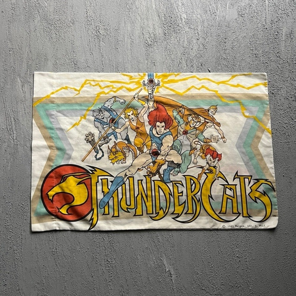 Vintage Thundercats Pillowcase One Size 1980s Cartoon Graphic